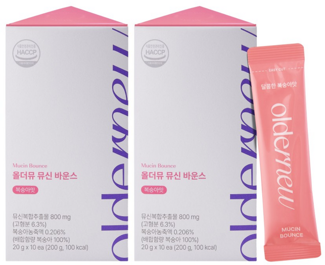 [본사공식몰] 올더뮤 뮤신 바운스 복숭아맛, 200g, 2박스