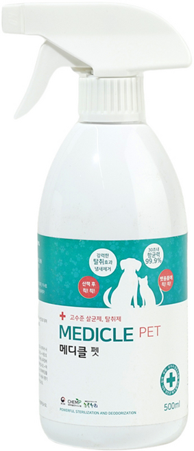 메디클펫 4L (단품) 강아지고양이 오줌냄새제거 탈취제 살균제, 1개, 500ml