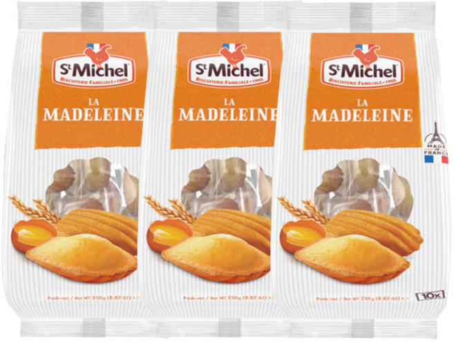 St Michel 袋裝瑪德蓮蛋糕, 250g, 3袋