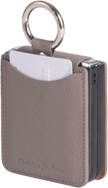 진렌체 플레토 천연 소가죽 토고 갤럭시 Z플립 카드 케이스