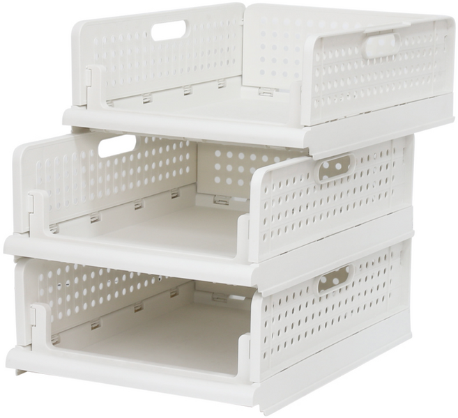 접이식 의류 정리대 중형, 화이트, 2개