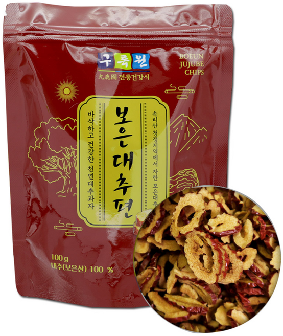 구록원 보은대추편 100gx3개 무첨가 대추칩 대추과자, 3개, 100g