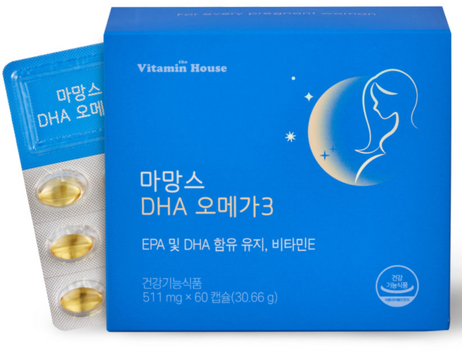 비타민하우스 마망스 DHA 오메가3 30.66g, 60정, 1박스