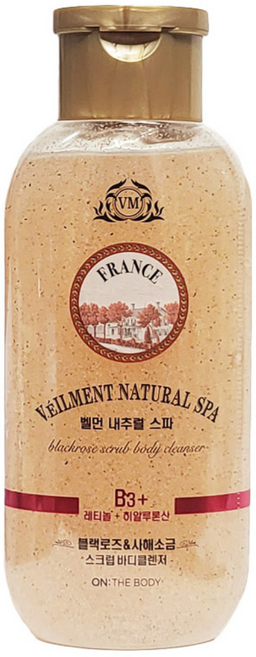 온더바디 벨먼 내추럴 스파 수분광채 사해소금 스크럽 바디워시 블랙로즈향, 200ml, 5개