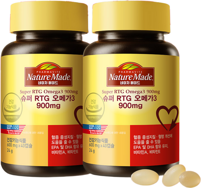 네이처메이드 슈퍼 RTG 오메가 900mg, 40정, 2개