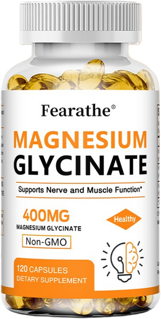 마그네슘 글리신 400mg 미네랄 보충제로 남녀 모두에게 적합하며 자연적인 수면지원과 근육회복 높은 흡수율, 1개, 120회분