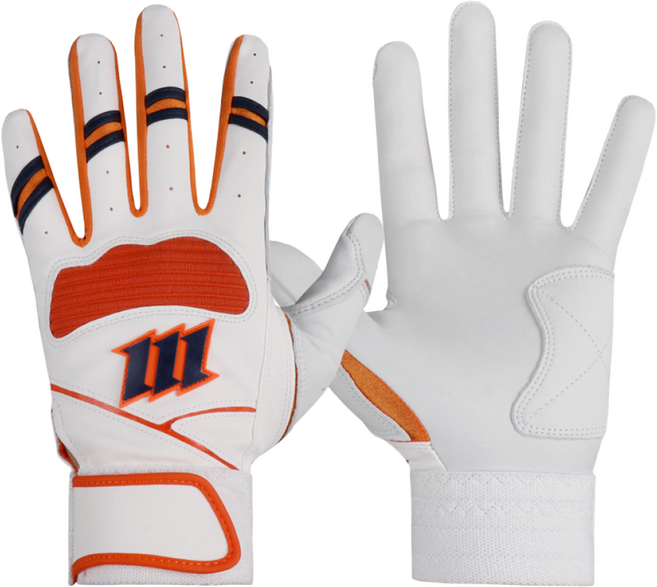모리모토 야구 배팅장갑 타자 장갑 MBTG-291, 1개, 화이트/오렌지/네이비