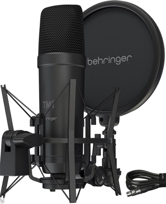 베링거 TM1 DARK EDITION 콘덴서 마이크 보컬 스튜디오 홈 레코딩 녹음용 방송용 케이블 쇼크마운트 포함