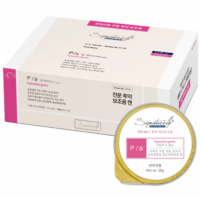 시그니처바이 반려견용 피에이 하이포알러제닉 처방식 사료 캔, 투약보조(저알러지), 540g, 1개 - 쿠팡
