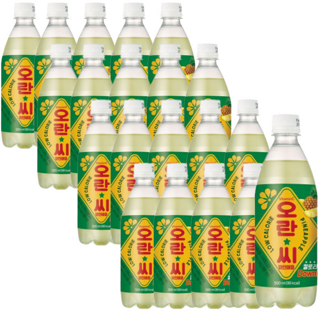 동아오츠카 오란씨 파인애플 500ml 20개입 1박스 청량 과즙 저칼로리 탄산음료, 20개