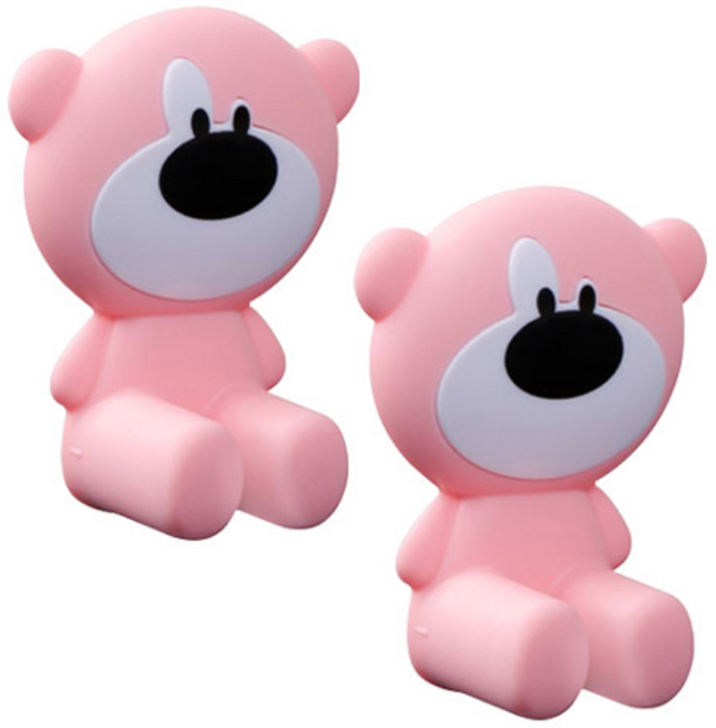 아이끌레 소프트 베어 실리콘 도어가드, 핑크, 2개