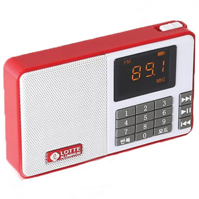 롯데 소형 효도라디오 PINGKY-17 미니라디오 이어폰/TF카드기능/FM라디오 핑키-17, 화이트, 화이트