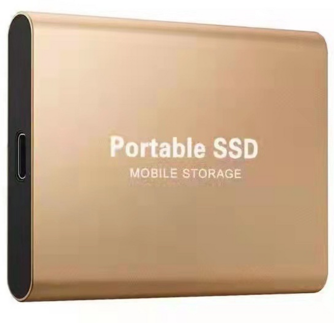 WIRQO SSD 외장 솔리드스테이트드라이브 고속 ssd 이동식 하드 디스크로 128G, 골드, 32TB