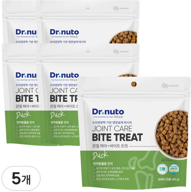 닥터뉴토 강아지 노즈워크 놀이용 영양 간식 바이트 트릿, 5개, 80g, 오리