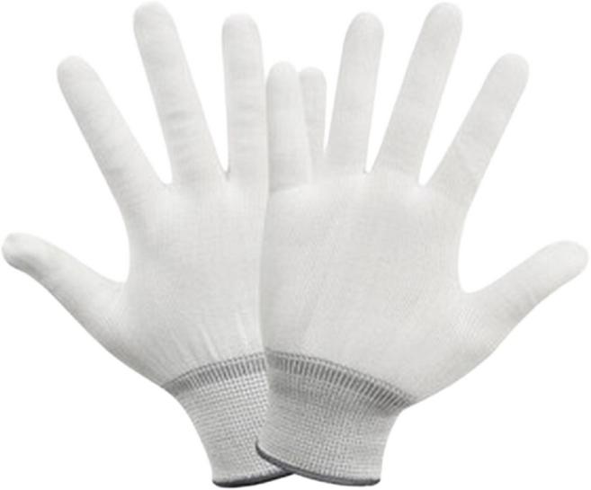 미조리 PU내피장갑 속장갑 면장갑 무코팅 얇은 작업장갑, L (대), 10개, 백색
