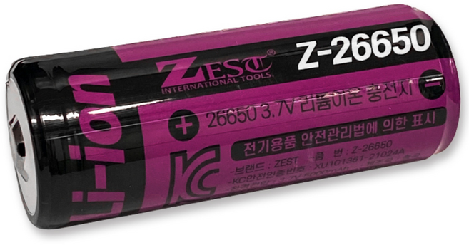 제스트 26650 리튬이온배터리 Z-26650 3.7V 5000mAh 1P (케이스 미포함), Z-26650 (1개 케이스 미포함), 1개, 1개입