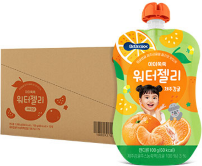 베베쿡 아이쭉쭉 워터젤리 제주감귤, 100g, 10개