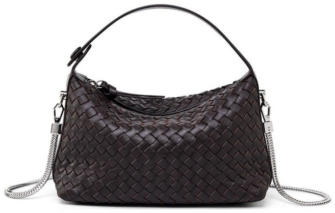 CQGD 프리미엄 양가죽 위빙백 고급스러운 2way 여성 크로스 토트백