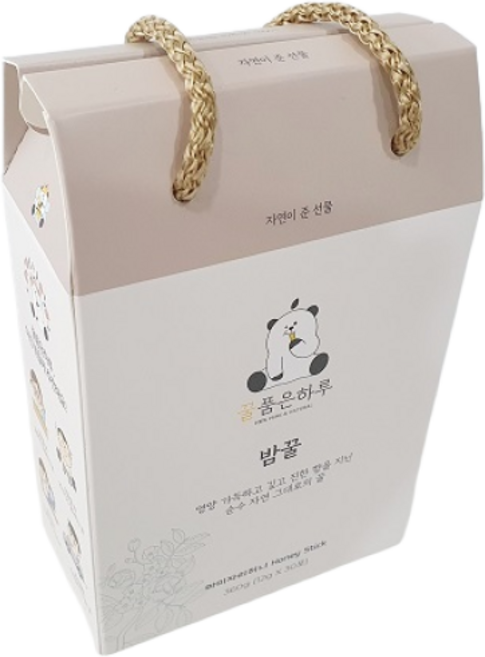 마미자리허니 국내산 100% 자연 벌꿀 꿀품은하루 꿀스틱 선물 답례품, 1박스, 360g