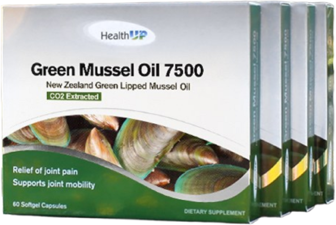 뉴질랜드 초록입홍합 오일 헬스업 그린머슬 7500 300캡슐, 5개, 60정