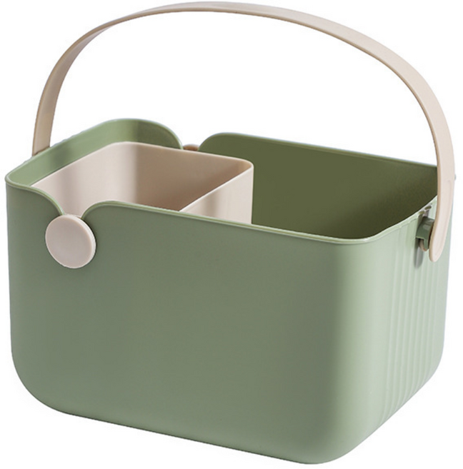 키키엔코 심플 칸막이 목욕바구니 수영장 사우나 물빠짐 휴대용, 그린