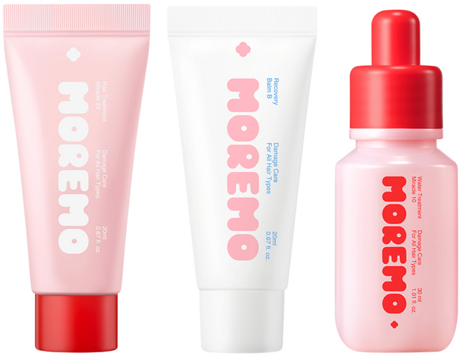 NEW 모레모 트리트먼트 헤어 3종 여행용 미니어처, 1세트