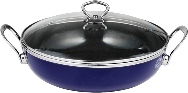 콕스타 비엔나블루 독일 범랑 양수 편수 전골냄비, 전골냄비 28cm, 1개, 블루, 28cm