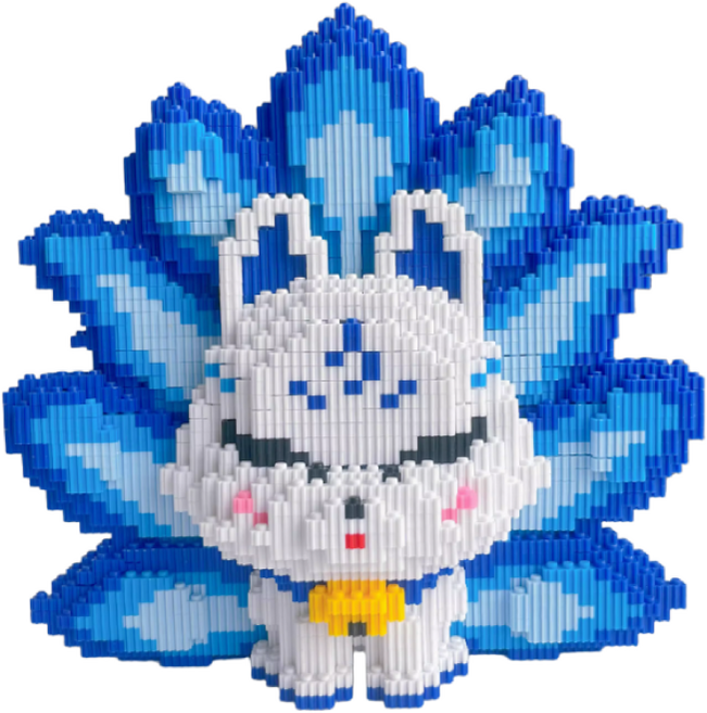 체리닷컴 캐릭터 디폼블럭 픽셀블록 대형26cm 46cm, 26cm 블루 구미호, 1세트, 1개