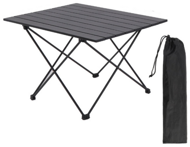 디노브 경량 접이식 캠핑 테이블, 블랙