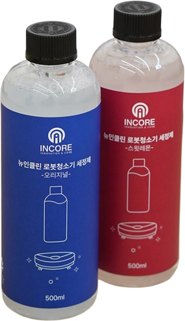 뉴인클린 로봇청소기 세정제 마루청소 에코백스 로보락 드리미 호환 바닥 클리너, 1개, 스윗레몬+오리지널