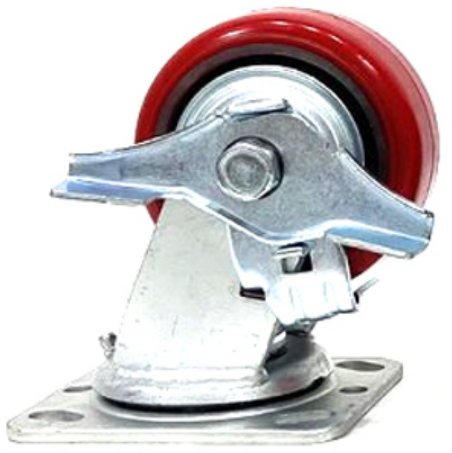 중량 우레탄 100mm (4) 회전 브레이크 바퀴 운반구 수레 핸드카트 운반 카트 구르마 대차 끌차