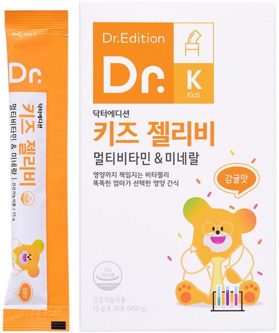 [흰여울팜] 닥터에디션 키즈젤리비 두돌아기 비타민 젤리 유아 어린이 유치원생 멀티비타민, 450g, 1박스