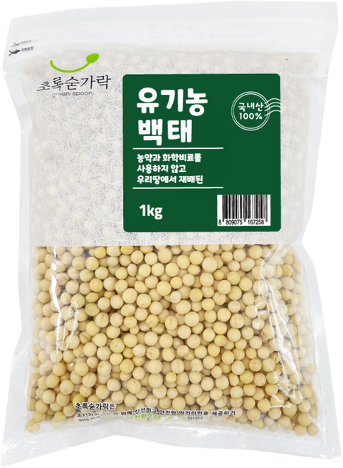 초록숟가락 유기농 백태, 1kg, 1개