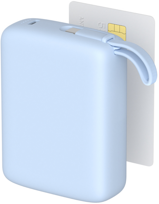 이어맥 울트라 미니 20000mAh PD 22.5W 빌트인 케이블 고속충전 초소형 보조배터리, 스카이