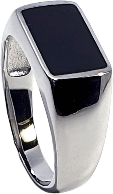 주얼리랩 실버925 남 여 베이직 데일리 심플 블랙 사각 은반지 반지