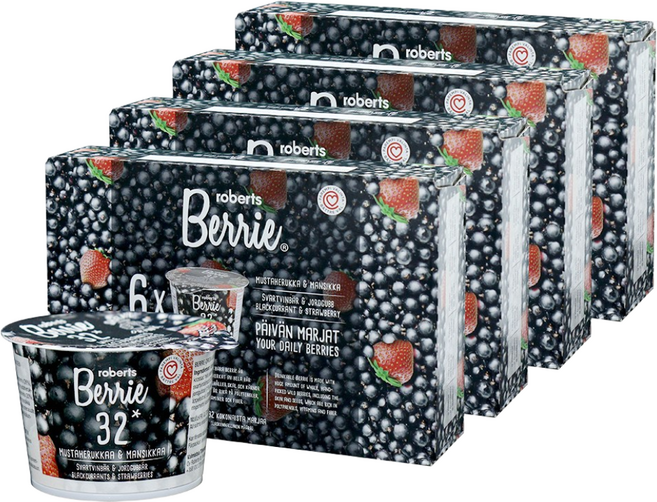 로버츠베리에 야생 블랙커런트&스트로베리 1box(100ml x 6팩), 24개, 100ml