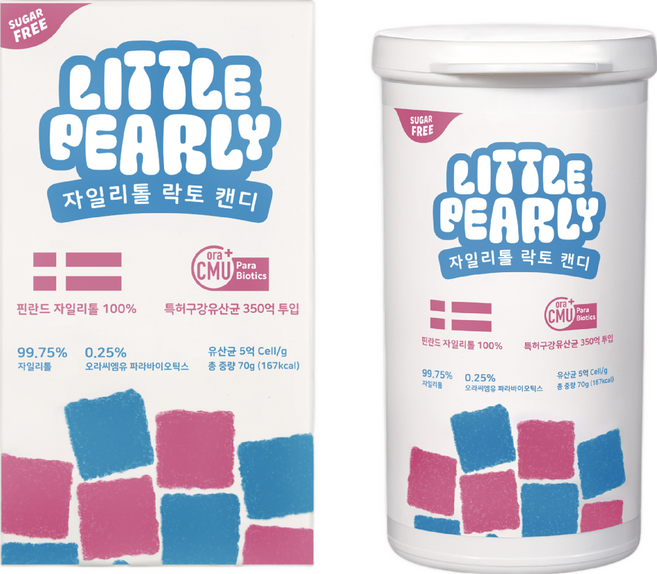 리틀펄리 유아 임산부 온가족 자일리톨 구강유산균 무설탕 캔디, 70g, 1개