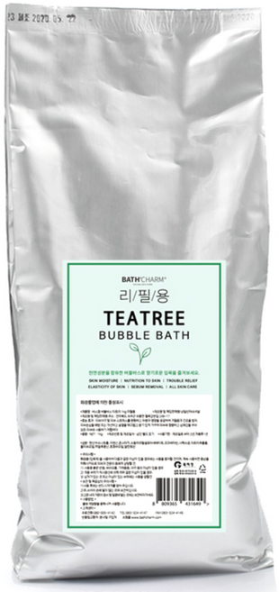 바스참 사해소금 버블바스 거품 입욕제 티트리 리필용, 1kg, 1개