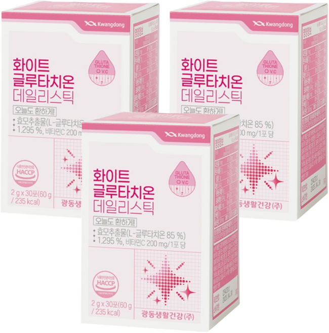 광동 화이트 글루타치온 데일리스틱 30p, 60g, 3개