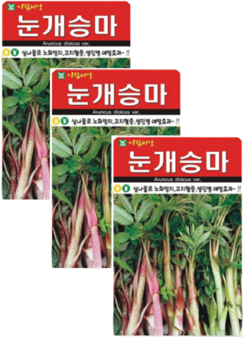 눈개승마씨앗 500립 ( 3봉 + 랜덤씨앗1봉 ) 눈개승마 삼나물 노화방지 효과, 1개