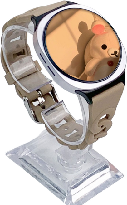 엔터콘 갤럭시워치8 슬림 체인 실리콘 밴드 루프 스트랩 호환, 스톤