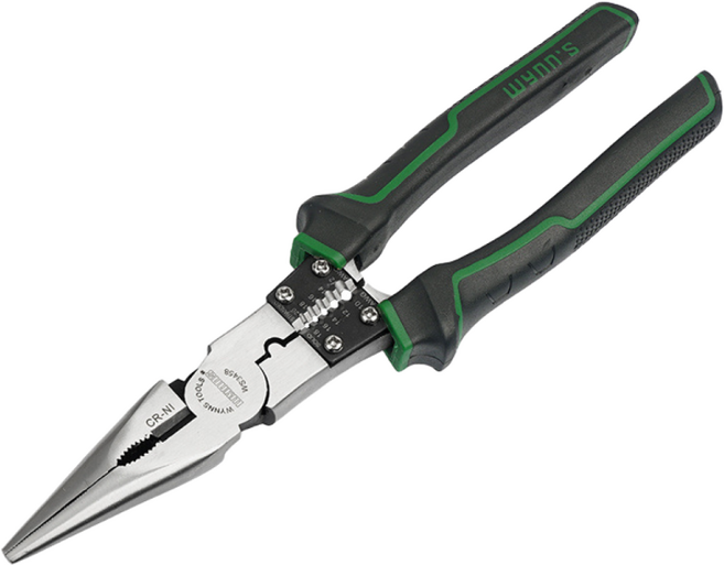 PROGEARS 멀티 만능 9인치 고강도 CR-NI 플라이어 롱로우즈 펜치 스트리퍼 압착 전선스트퍼 공구, 1개