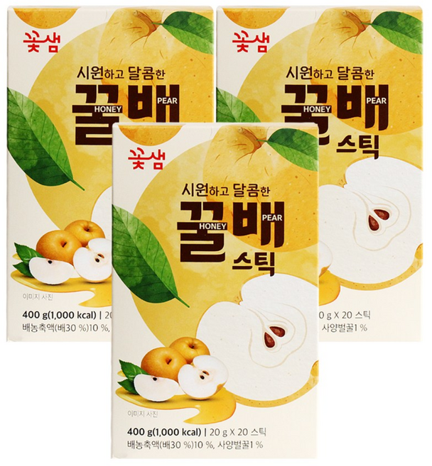 꽃샘 꿀배 스틱, 3개, 20개입, 20g