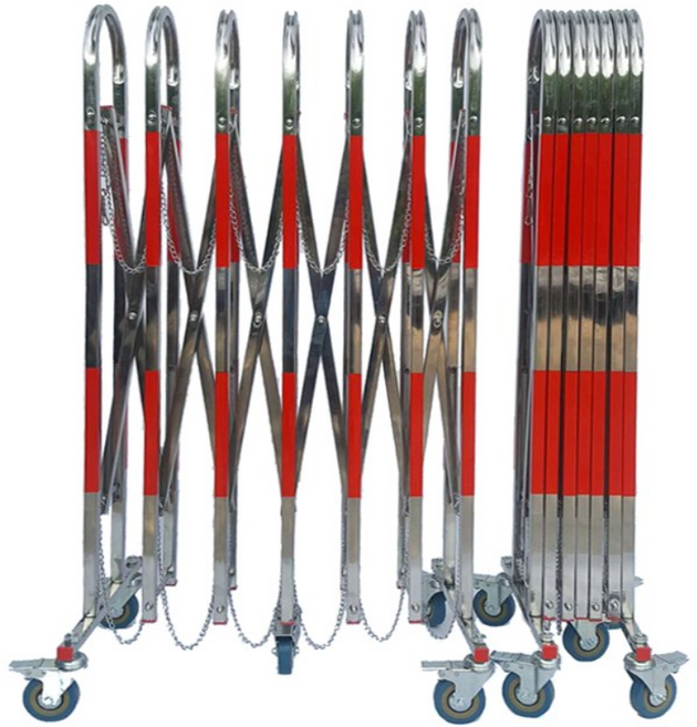 이동식 접이식 자바라 바리케이트 보안 울타리 바퀴식 펜스 6m, 1개, 혼합색상