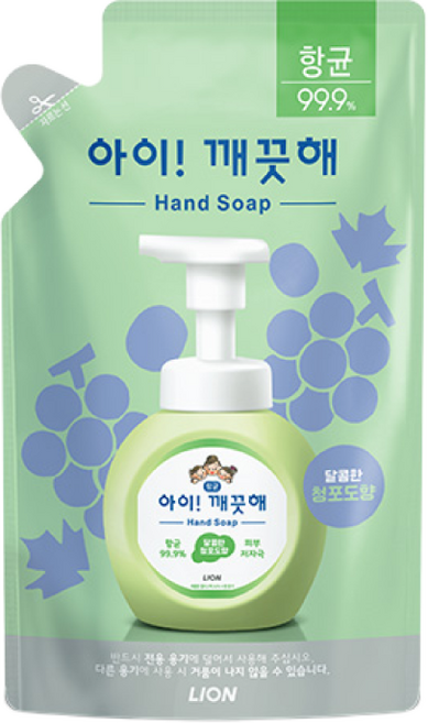아이깨끗해 향균 거품 핸드 솝 리필 청포도향, 200ml, 16개