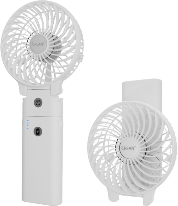 크레앙 보조배터리 겸용 핸디형 선풍기, CREHF5100, 화이트