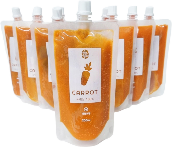 국내산 100% 착즙 당근주스 200ml x 20팩 물타지 않은 당근주스, 20개