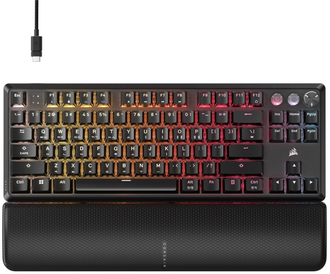커세어 K70 PRO TKL MGX 래피드트리거 게이밍 기계식 키보드, BLACK, 마그네틱축(자석축)