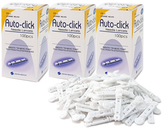 새한메드 오토클릭 란셋 28G 100pcs(아큐첵 소프트클릭스호환) 채혈침, 100개입, 3개