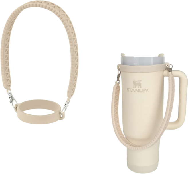 스탠리 스타벅스 호환 실리콘 텀블러 악세사리 스트랩 홀더 손잡이 텀꾸 끈, 아이보리, 1개